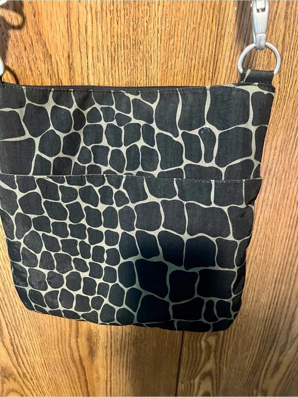 Crossbody Bag in Animal Print Black and Tan
